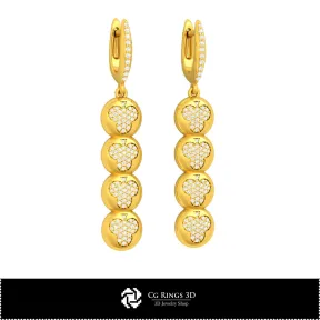 Pendientes CAD 3D con cartas de juego para el hogar, Joyería CAD 3D, Pendientes CAD 3D, Pendientes de diamantes 3D, Pendientes