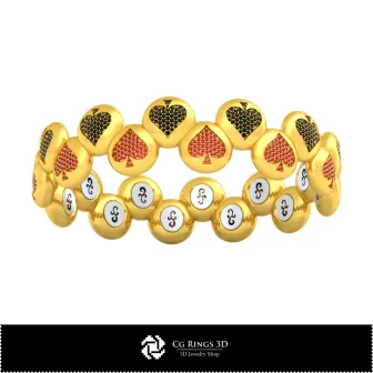 Bracciale 3D CAD con carte da gioco, Gioielli 3D CAD, Bracciali 3D CAD, Bracciali con diamanti 3D, Bracciali 3D, Bracciale
