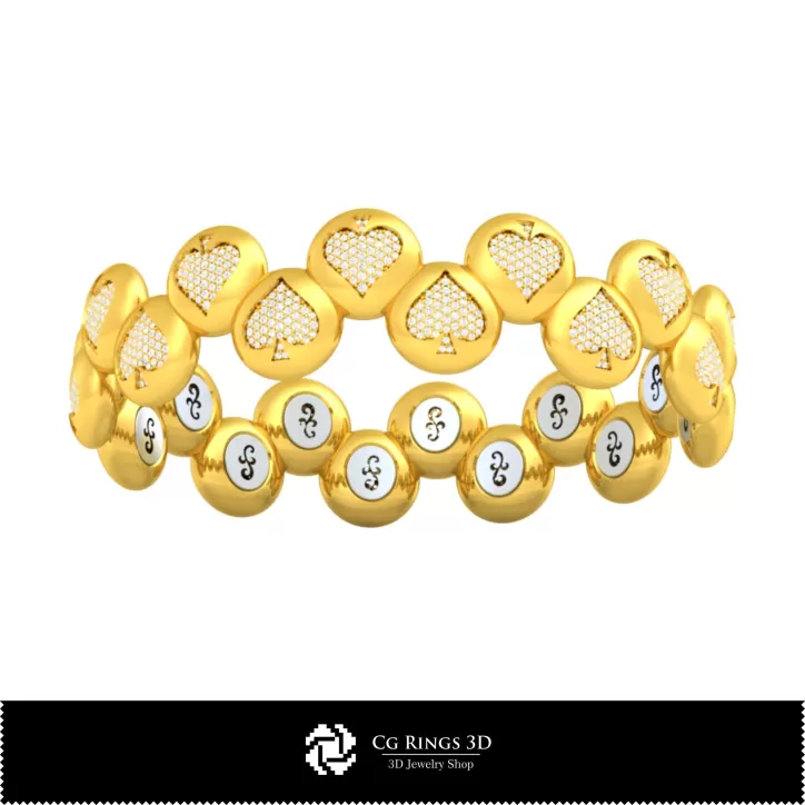 Brazalete CAD 3D con cartas de juego Brazalete CAD 3D con cartas de juego