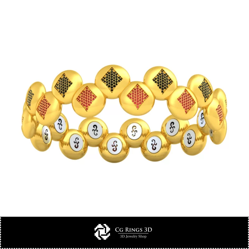 3D CAD Bracelet with Playing Cards Home, Bijoux 3D CAO, Bracelets 3D CAO, Bracelets de Diamant 3D, Bracelets 3D , Bracelets Manc