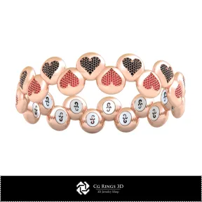 3D CAD Bracelet with Playing Cards Home,  Jewelry 3D CAD, Bracelets 3D CAD , 3D Diamond Bracelets, 3D Bracelets, 3D Cuff Bracele