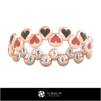 3D CAD Bracelet with Playing Cards Home, Bijuterii 3D , Bratari 3D CAD, Bratari cu Diamante 3D, Bratari 3D, BratarI Manseta 3D