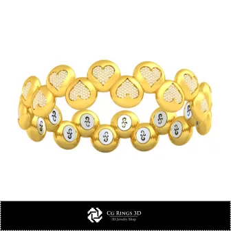 Pulsera CAD 3D con Naipes para el Hogar, Joyería CAD 3D, Pulseras CAD 3D, Pulseras con Diamantes 3D, Pulseras 3D, Pulsera