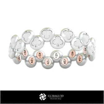 Pulsera CAD 3D con cartas de juego para el hogar, Joyería CAD 3D, Pulseras CAD 3D, Pulseras de diamantes 3D, Pulseras 3D,