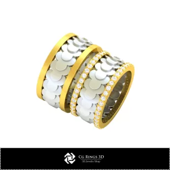 Fedi nuziali CAD 3D con carte da gioco, Gioielli CAD 3D, Anelli CAD 3D, Fedi nuziali 3D, Fedi eternity 3D