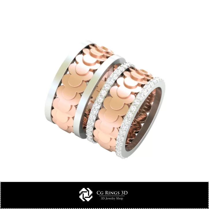 Wedding Rings with Playing Cards - Jewelry 3D CAD