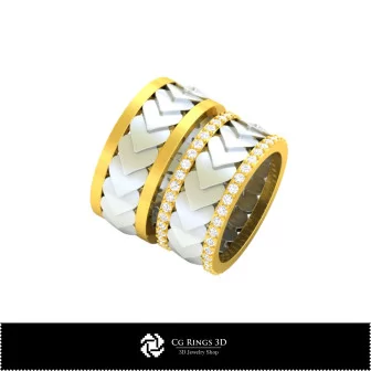 Anillos de boda CAD 3D con cartas de juego, Joyería CAD 3D, Anillos CAD 3D, Alianzas de boda 3D, Anillos eternity 3D