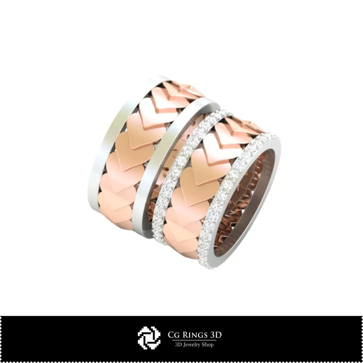 Wedding Rings with Playing Cards - Jewelry 3D CAD