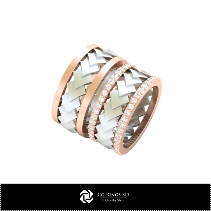 Bagues de mariage avec cartes à jouer - Bijoux 3D CAD Bagues de mariage avec cartes à jouer - Bijoux 3D CAD