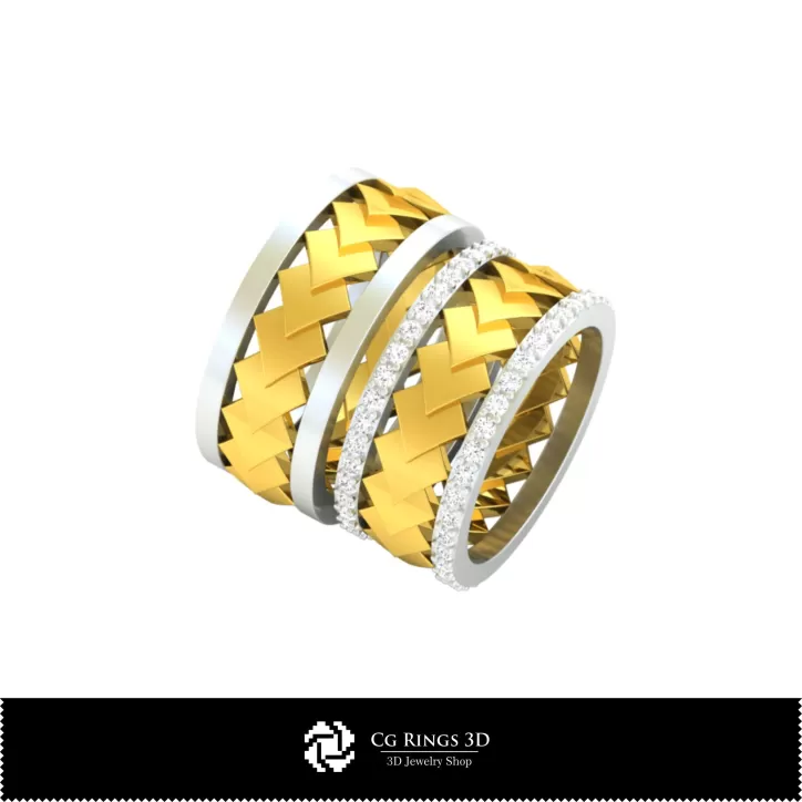Anillos de boda con cartas de juego - Joyería 3D CAD