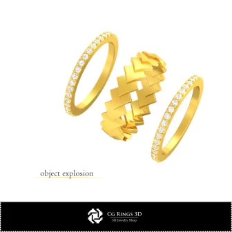 Bagues de mariage 3D CAO avec cartes à jouer, Bijoux CAO 3D, Bagues CAO 3D, Alliances 3D, Anneaux éternité 3D