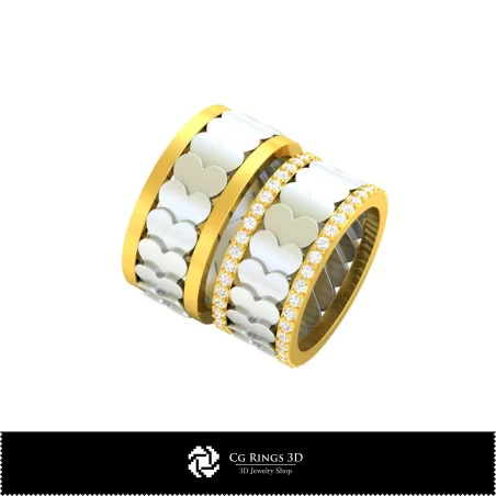 3D CAD Wedding Rings with Playing Cards Home, Bijuterii 3D , Inele 3D CAD, Verighete 3D, Inele Prieteni pe Vecie 3D