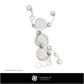 Boceto de broche de muñeco de nieve - Diseño de joyería - Bocetos de joyería