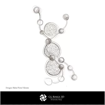 Schneemann-Brosche Skizze - Schmuckdesign Schmuckskizzen