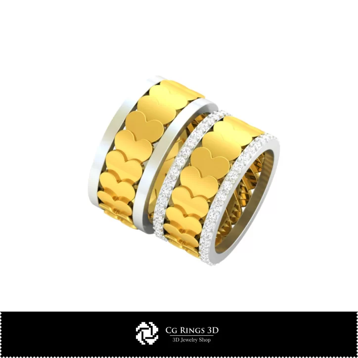 Wedding Rings with Playing Cards - Jewelry 3D CAD