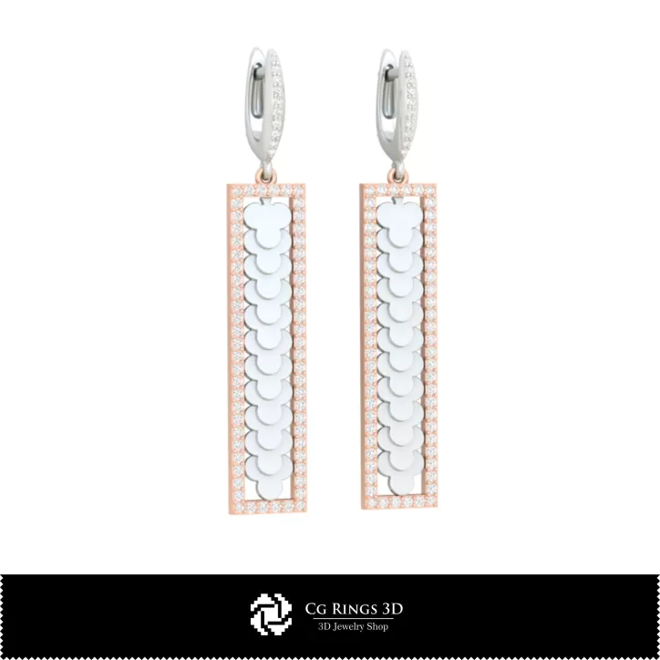 Boucles d'oreilles 3D CAO avec cartes à jouer Boucles d'oreilles 3D CAO avec cartes à jouer