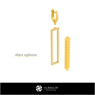 Boucles d’oreilles CAD 3D avec cartes à jouer Maison, Bijoux CAD 3D, Boucles d’oreilles CAD 3D, Boucles d’oreilles diamants 3D,