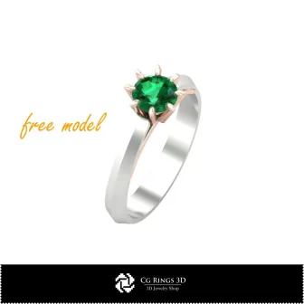 Anillo de compromiso 3D - Modelo 3D gratuito para el hogar, anillos de compromiso 3D, CAD de joyería 3D, joyería 3D gratuita,