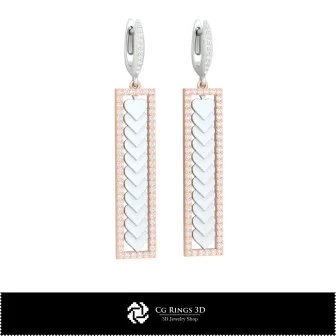 3D CAD Earrings with Playing Cards Home, Bijuterii 3D , Cercei 3D CAD, Cercei Picatura 3D