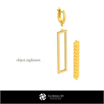 Boucles d'oreilles 3D CAO avec cartes à jouer pour la maison, Bijoux 3D CAO, Boucles d'oreilles 3D CAO, Boucles d'oreilles