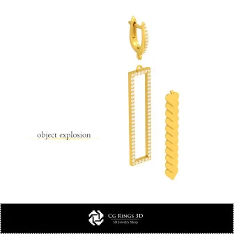 Boucles d'oreilles 3D CAO avec cartes à jouer pour la maison, Bijoux 3D CAO, Boucles d'oreilles 3D CAO, Boucles d'oreilles