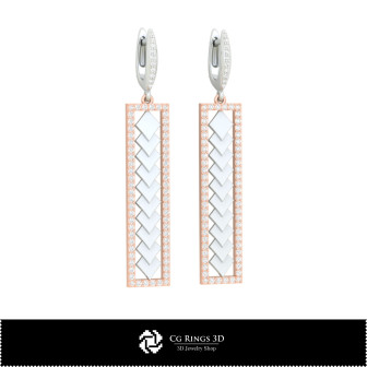 3D CAD Earrings with Playing Cards Home,  Jewelry 3D CAD, Earrings 3D CAD , 3D Diamond Earrings, 3D Drop Earrings
