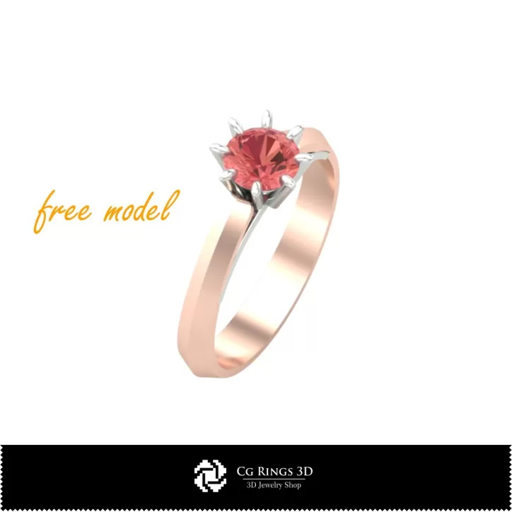 Anello di fidanzamento 3D - Modello 3D gratuito