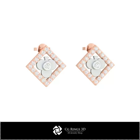 3D CAD Children Earrings with Playing Cards