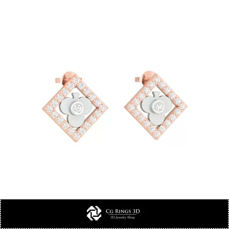 Pendientes infantiles 3D CAD con cartas de juego