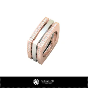 3D Ring With Diamonds Home, Bijoux 3D CAO, Anneaux 3D CAO, Bandes de Mariage 3D, Anneaux de Diamant 3D 