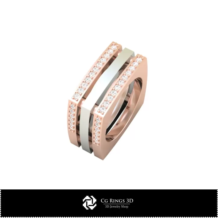 Bague avec diamants - CAO Bijoux 3D