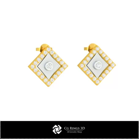 3D CAD Children Earrings with Playing Cards Home, Jewelry 3D CAD, Earrings 3D CAD , 3D Studs Earrings, 3D Children Earrings