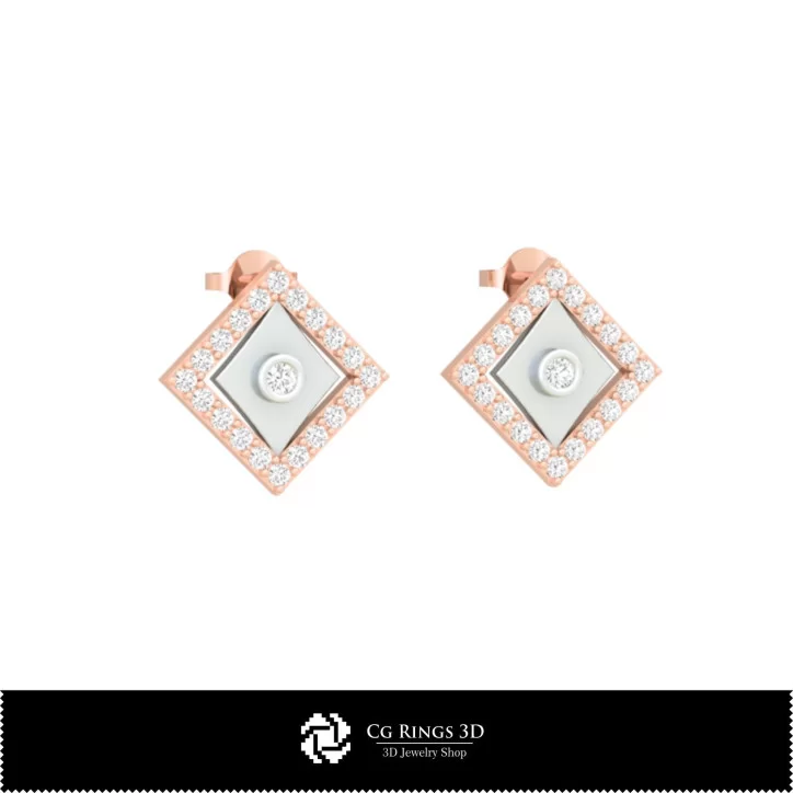 3D CAD Children Earrings with Playing Cards