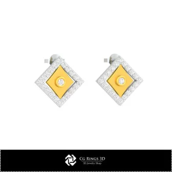 3D CAD Children Earrings with Playing Cards Home, Bijuterii 3D , Cercei 3D CAD, Cercei cu Stifturi 3D, Cercei Copii 3D