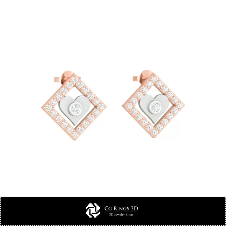 Boucles d'oreilles enfant 3D CAO avec cartes à jouer Boucles d'oreilles enfant 3D CAO avec cartes à jouer