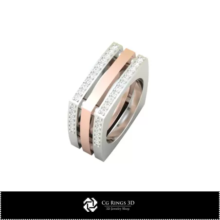 Anillo con diamantes - CAD 3D para joyería