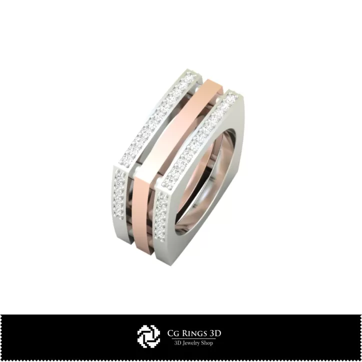 Bague avec diamants - CAO Bijoux 3D