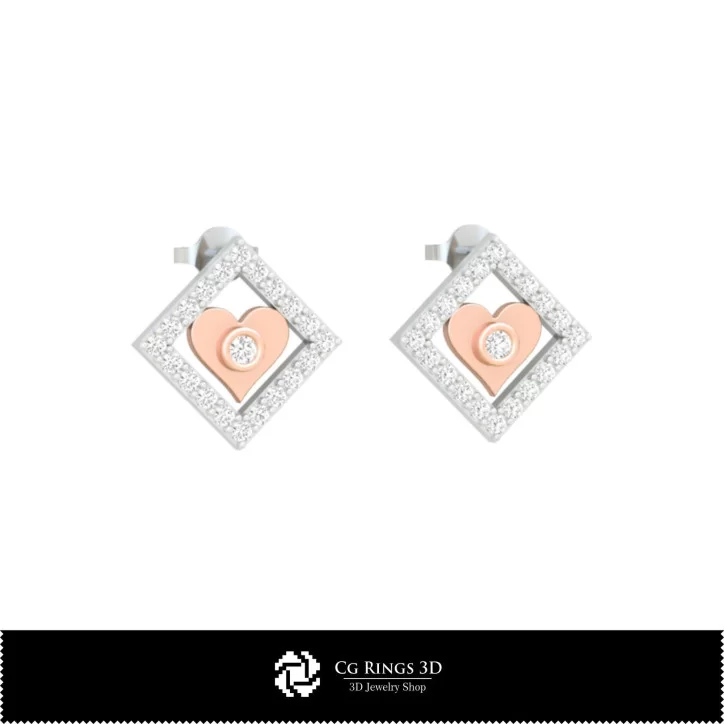 3D CAD Children Earrings with Playing Cards