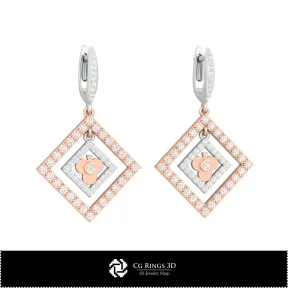 Boucles d'oreilles 3D CAO avec cartes à jouer