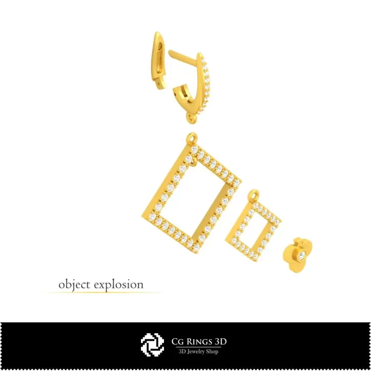 Orecchini 3D CAD con carte da gioco