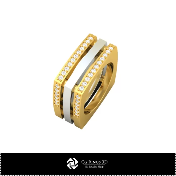 Bague avec diamants - CAO Bijoux 3D