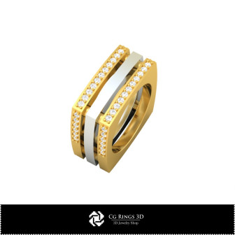 3D Ring With Diamonds Home, Bijoux 3D CAO, Anneaux 3D CAO, Bandes de Mariage 3D, Anneaux de Diamant 3D 