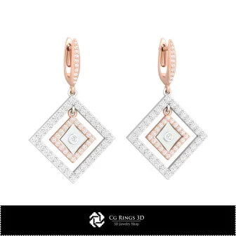 Boucles d'oreilles CAO 3D avec cartes à jouer pour la maison, Bijoux CAO 3D, Boucles d'oreilles CAO 3D, Boucles d'oreilles