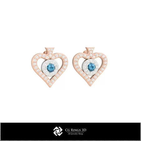 Boucles d'oreilles 3D CAO avec cartes à jouer