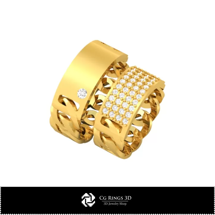 Bagues de mariage avec diamants - CAO joaillerie 3D Bagues de mariage avec diamants - CAO joaillerie 3D