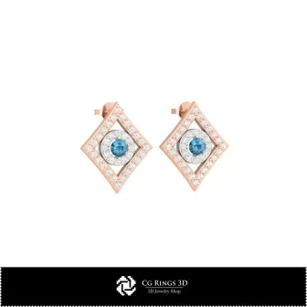 Boucles d'oreilles CAO 3D avec cartes à jouer, Bijoux CAO 3D, Boucles d'oreilles CAO 3D, Boucles d'oreilles diamant 3D, Clous