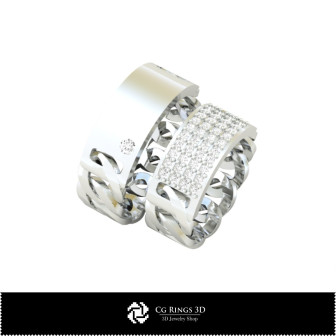 3D Wedding Ring With Diamonds Home, Bijoux 3D CAO, Anneaux 3D CAO, Bandes de Mariage 3D