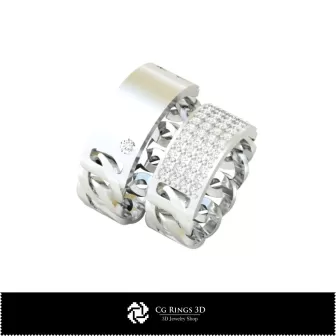 Bague de mariage 3D avec diamants Accueil, Bijoux CAO 3D, Bagues CAO 3D, Alliances CAO 3D