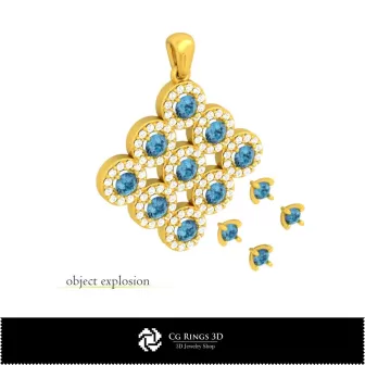 Anhänger 3D-Schmuck 3D-CAD Zuhause, Schmuck 3D-CAD, Anhänger 3D-CAD, 3D-Diamantanhänger