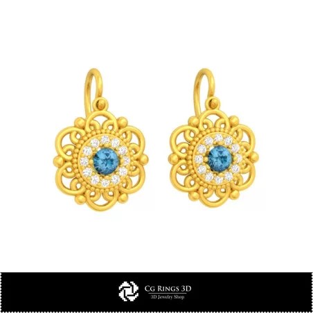 Boucles d'oreilles DAO 3D, Bijoux DAO 3D, Boucles d'oreilles 3D DAO, Boucles d'oreilles pendantes 3D